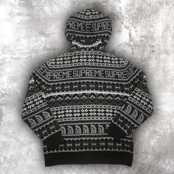 Supreme x The North Face Wool Fair Isle Full Zip Up Hooded Sweater FW22 Medium - Picture 11 of 11
